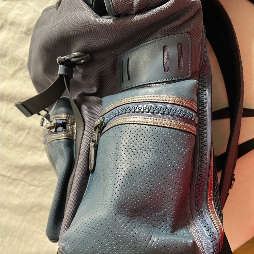 Coach Blue and Black TERRAIN TREK Leather Backpack - Picture 7 of 11
